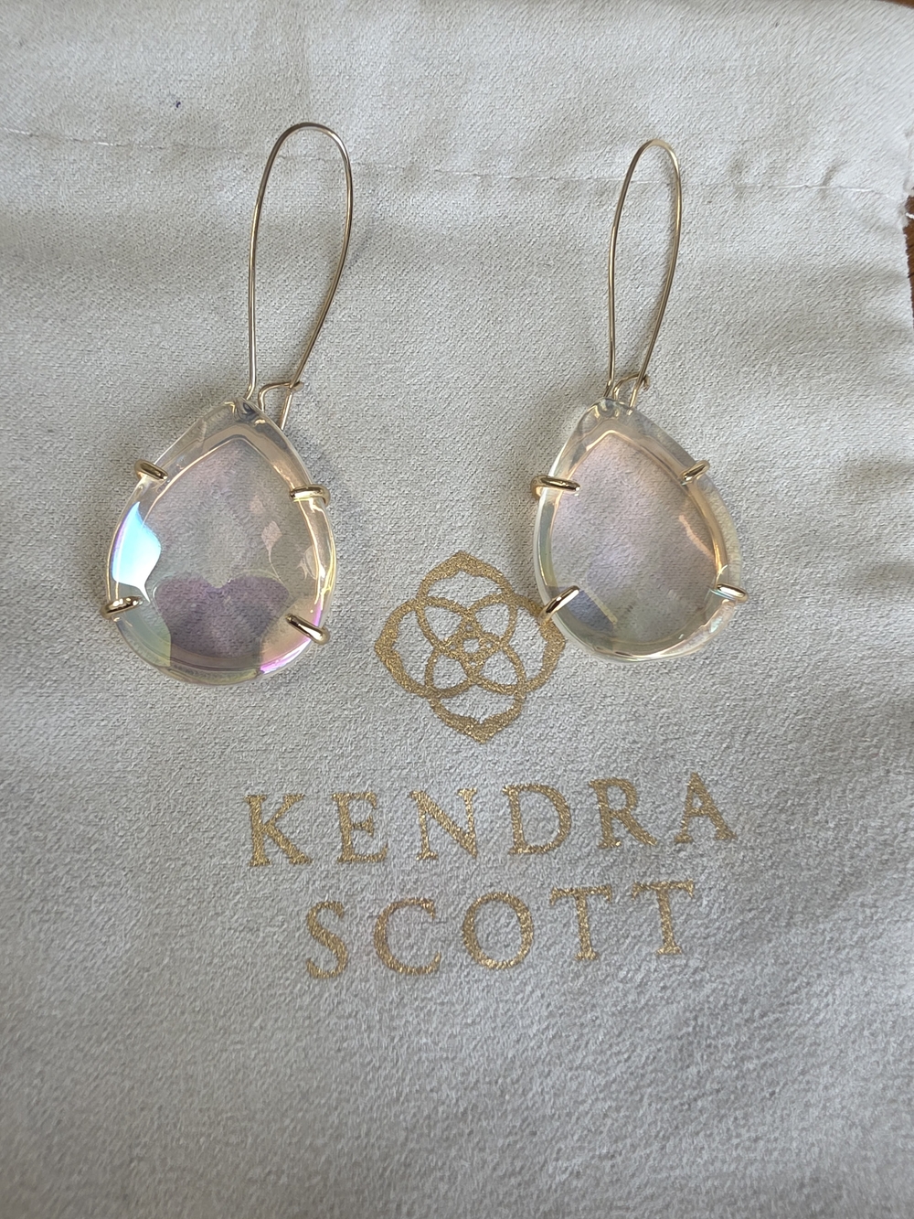 Kendra Scott Allisin Clear Iridescent / Gold Earrings